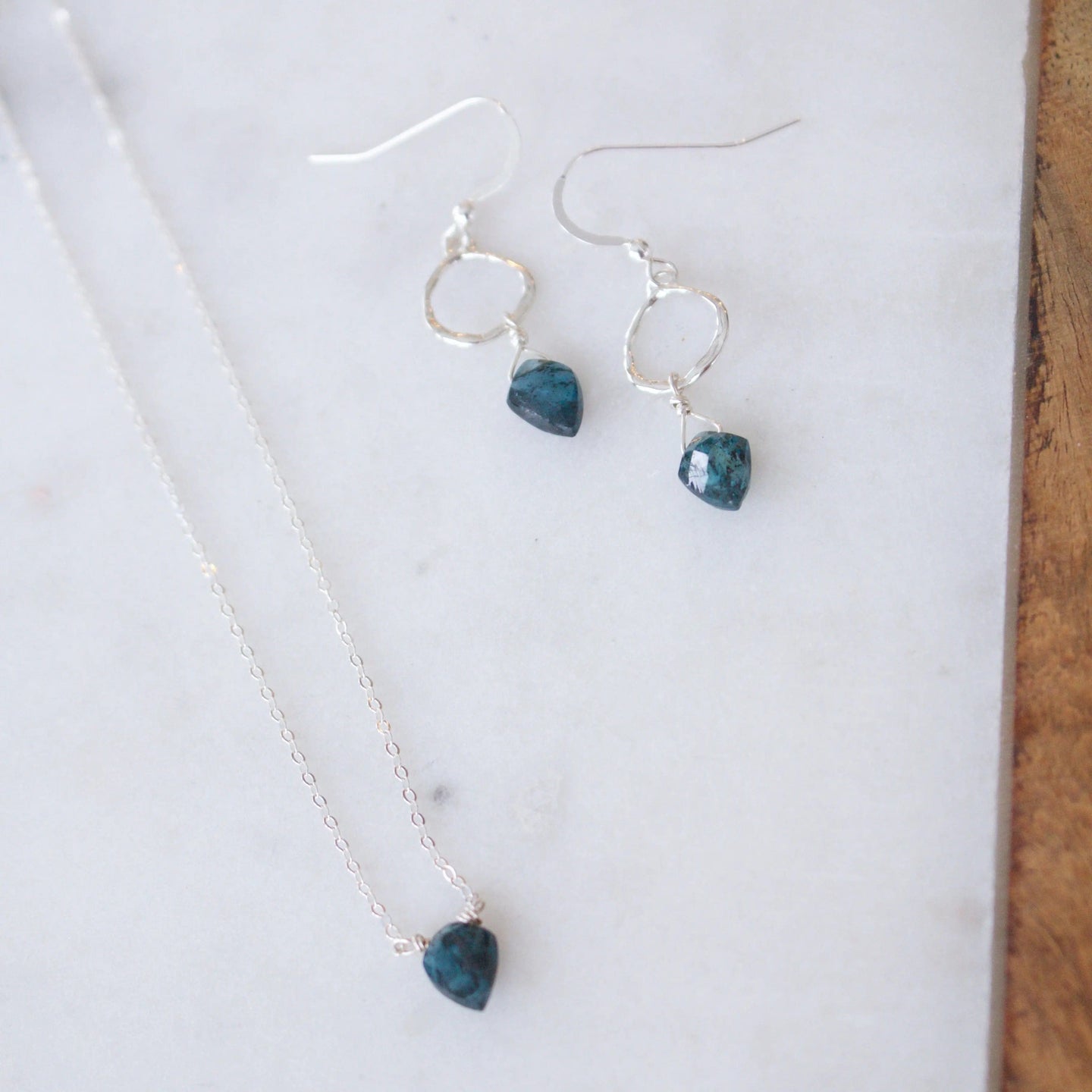 Insightful Teal Kyanite Sterling Silver Necklace Liv & B Designs